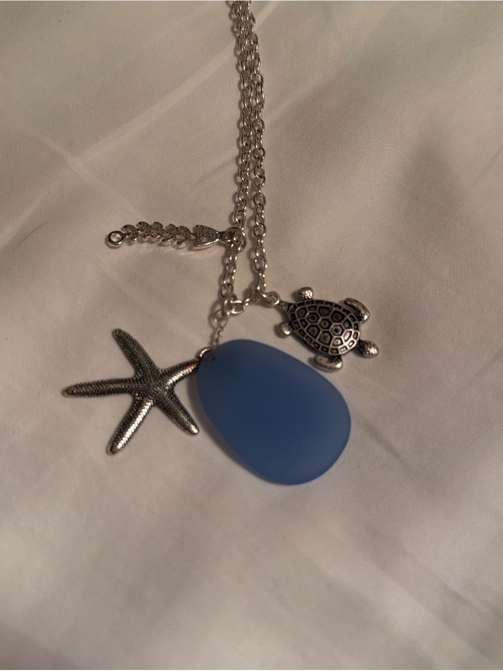 Sea Charm Blue Pendant Necklace